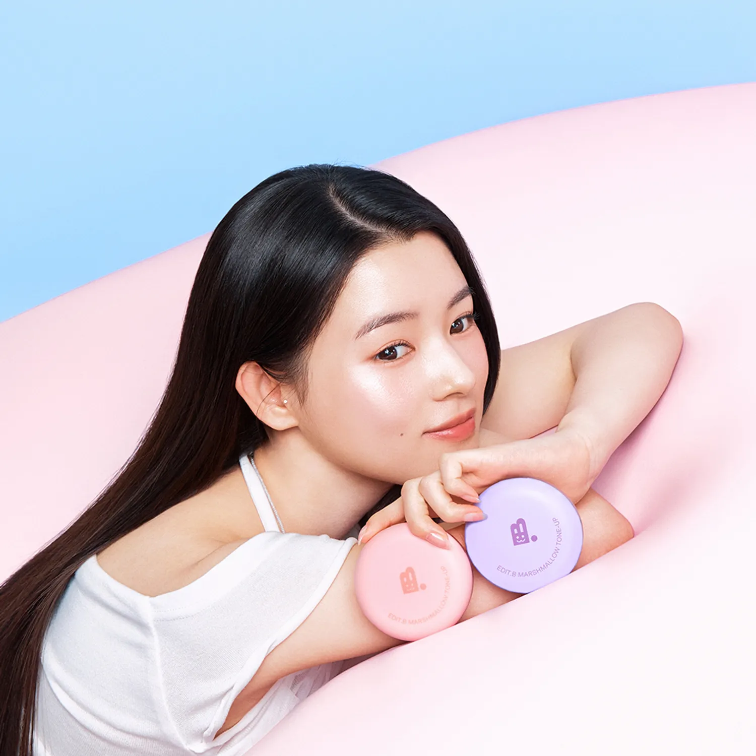 EDIT.B Marshmallow Tone-Up Cushion Purple Set (+Purple Pouch)