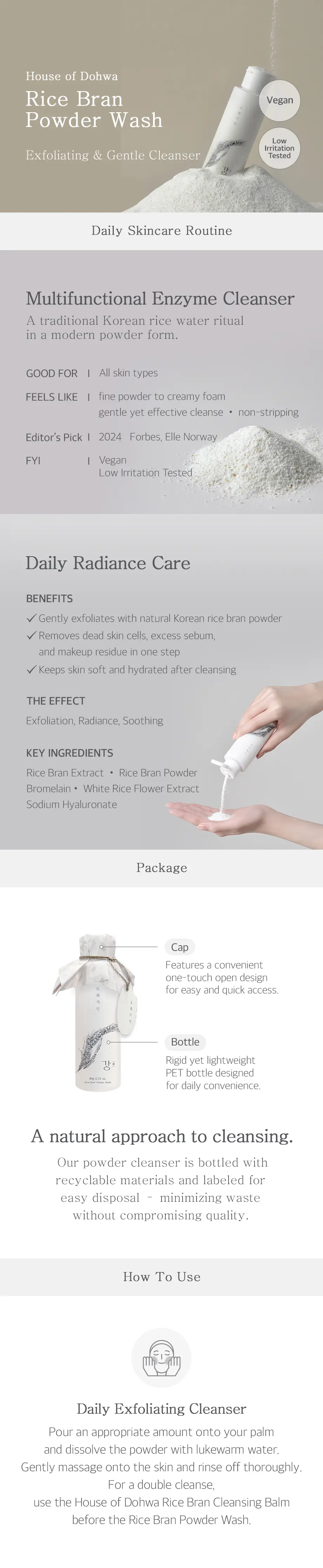 House of Dohwa Rice Bran Powder Wash 60g