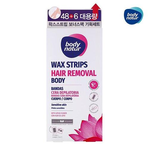 Body Natur Hair Removal Wax Strips Body with Lotus Flower (Sensitive Skin)
