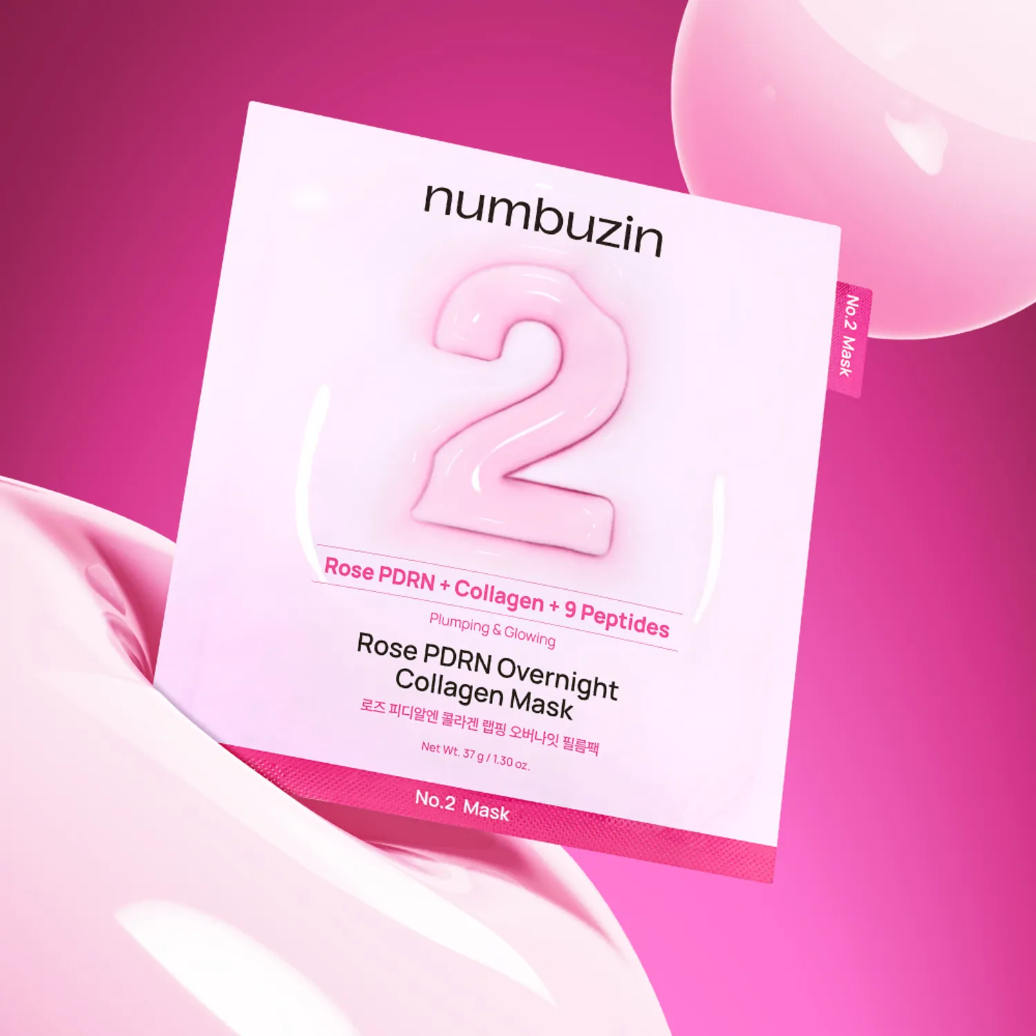 numbuzin No. 2 Rose PDRN Collagen Wrapping Overnight Film Pack 1ea