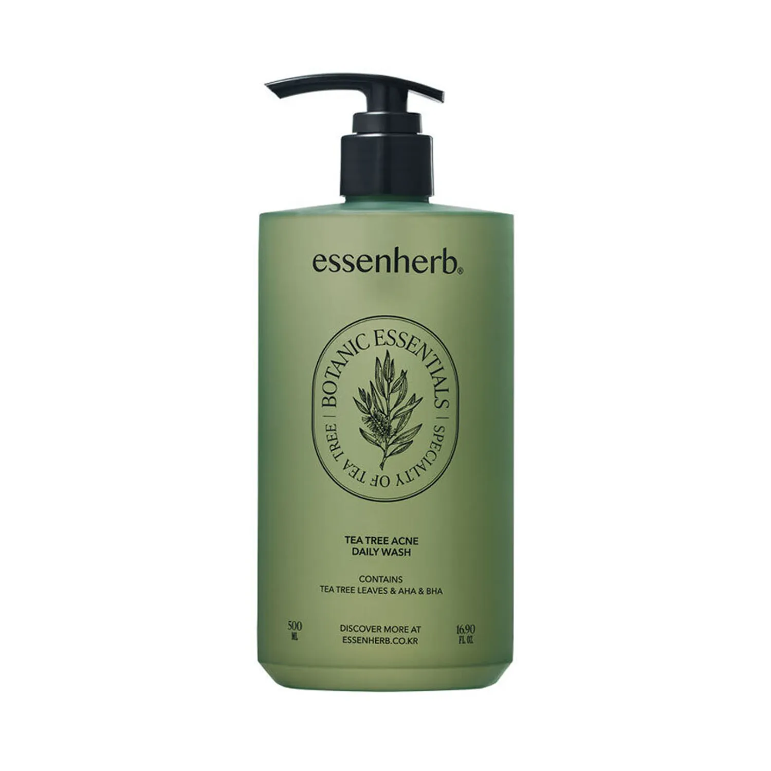 essenHERB Tea Tree Acne Daily Wash 500mL Special Set (+Shower Ball)