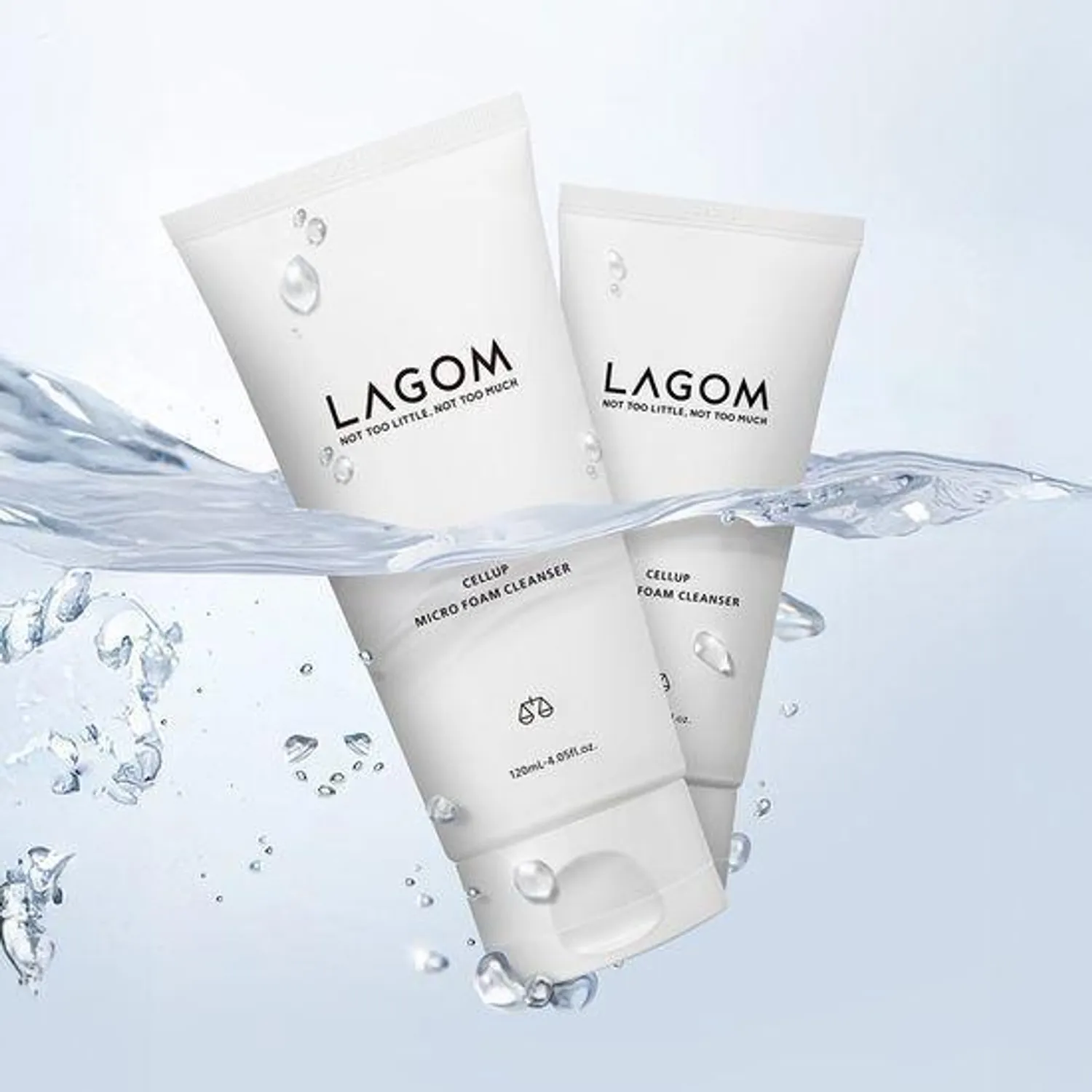 Lagom Cellup Micro Foam Cleanser 120ml Double Set (+Cleansing Milk 20ml)