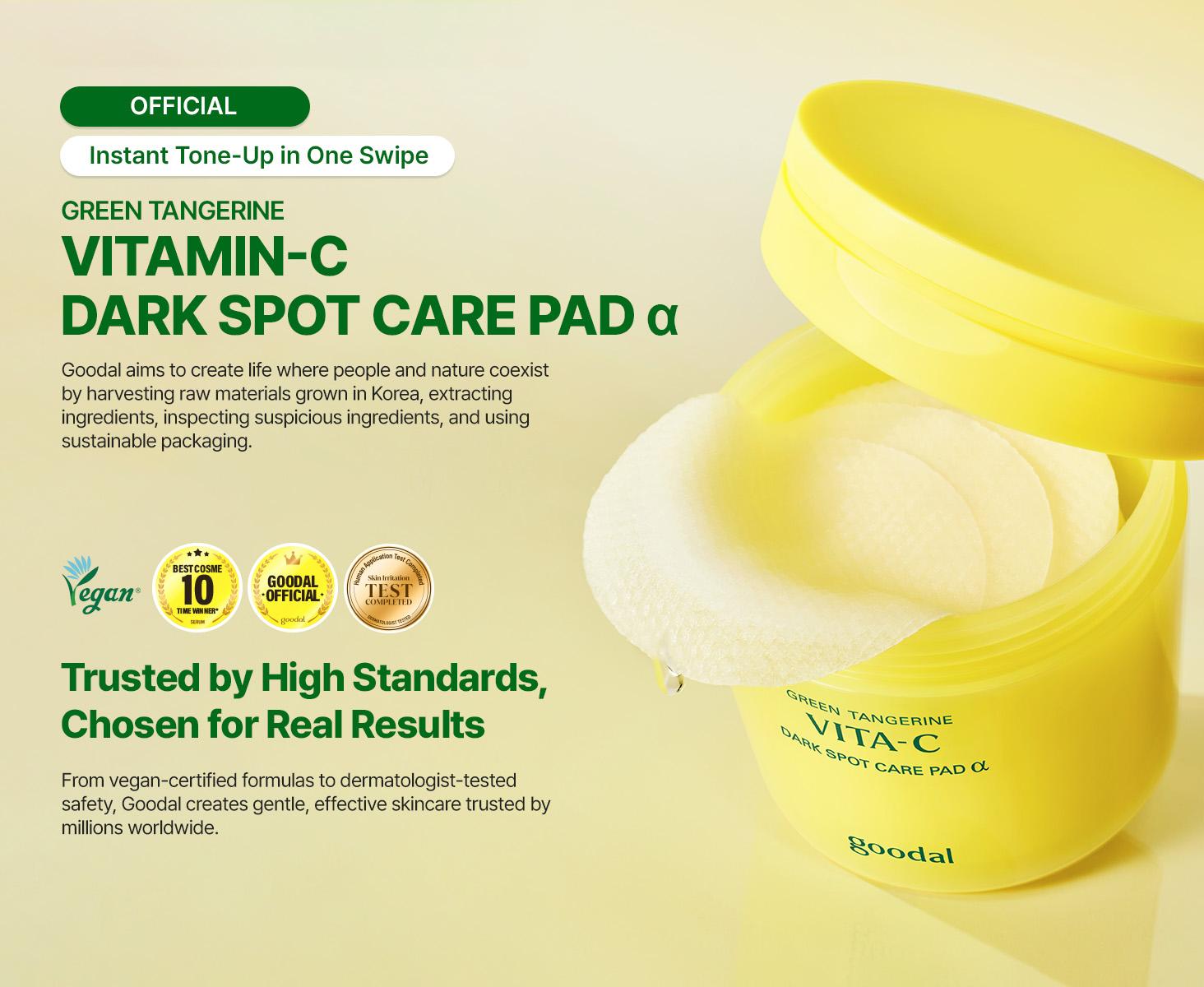 goodal Green Tangerine Vita-C Dark Spot Care Pad α 70P Set (+10P)
