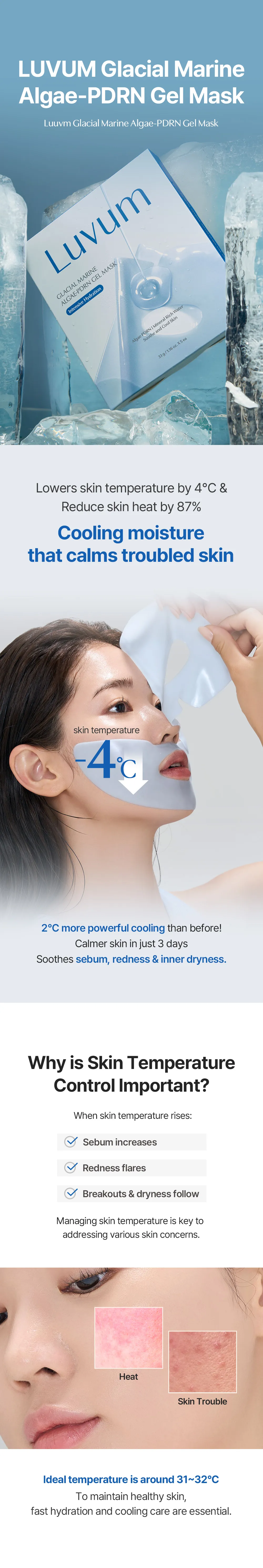 luvum Glacial Marine Algae-PDRN Gel Mask Sheet 5ea