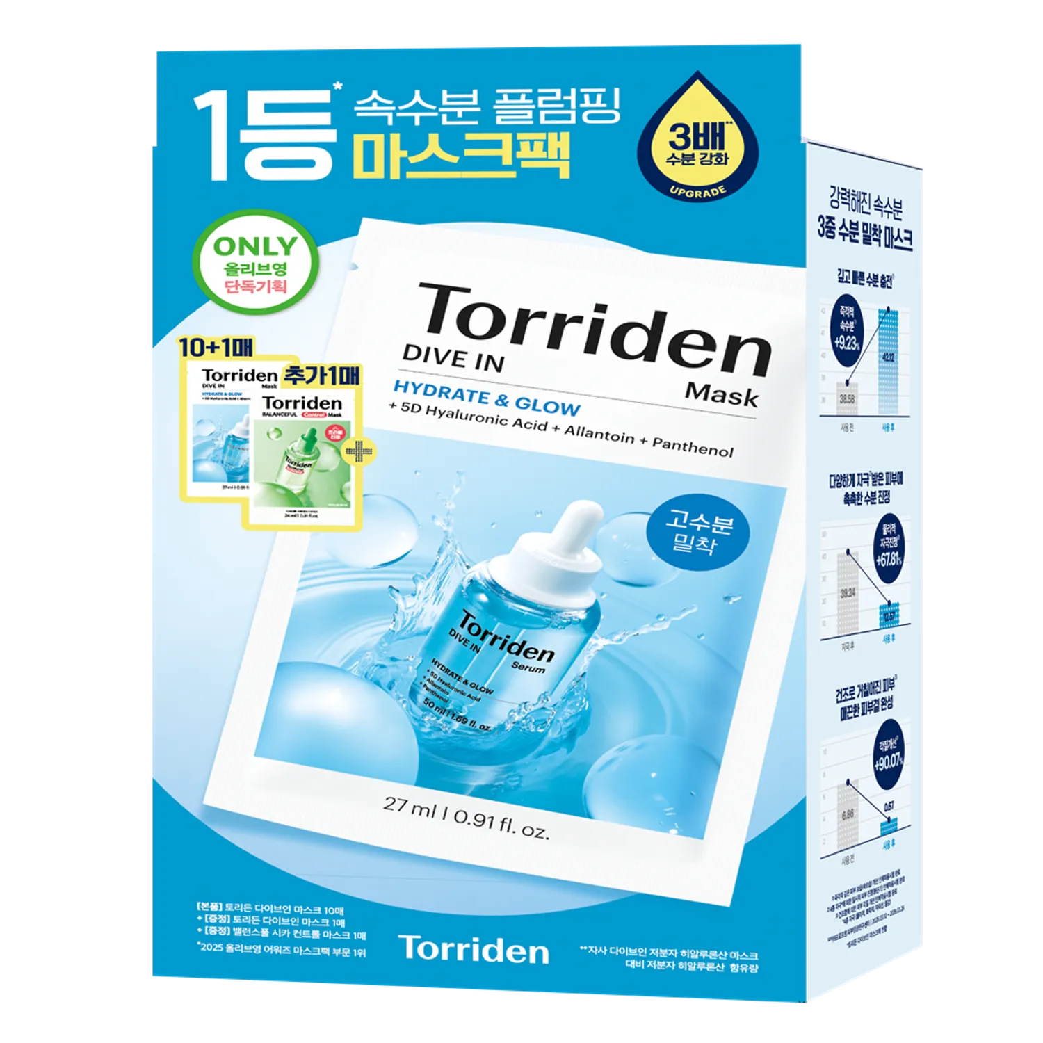 [Upgraded] Torriden Dive In Low Molecular Hyaluronic Acid Mask 10ea Set (+Dive In 1ea+Balanceful 1ea)
