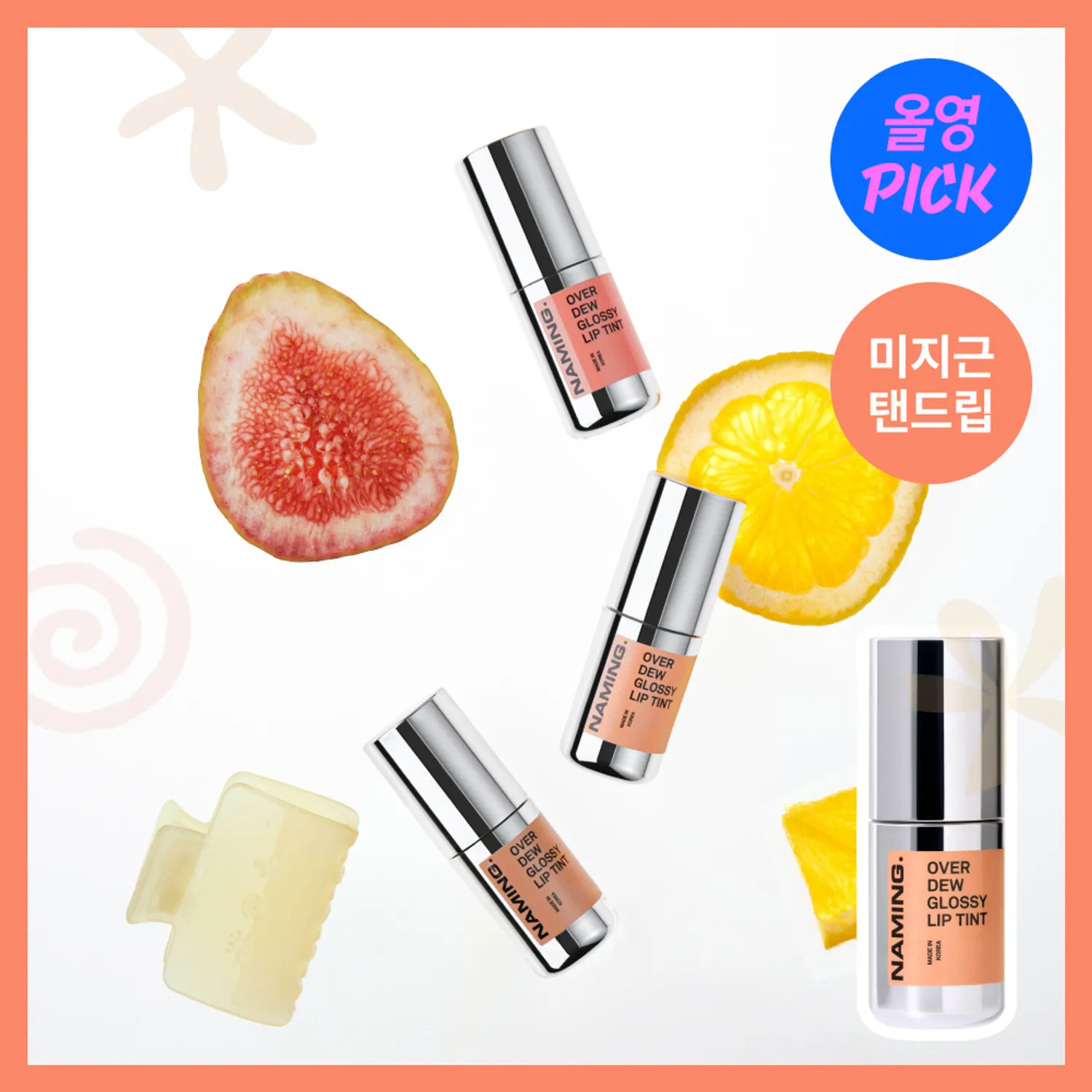 NAMING. Over Dew Glossy Lip Tint (Set/Single) (18 Colors)