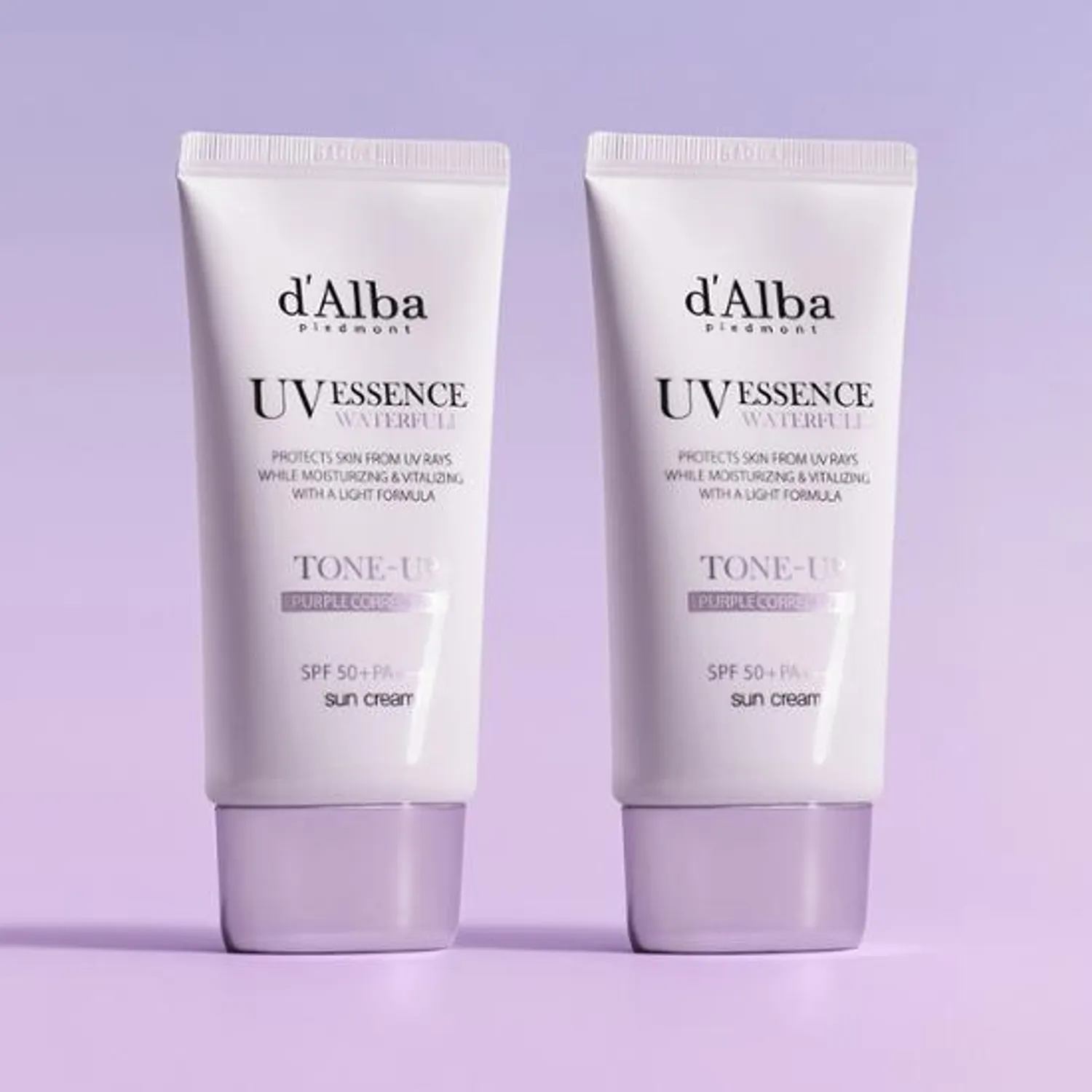 d'Alba Waterful Tone Up Sun Cream Purple 50mL Duo Set