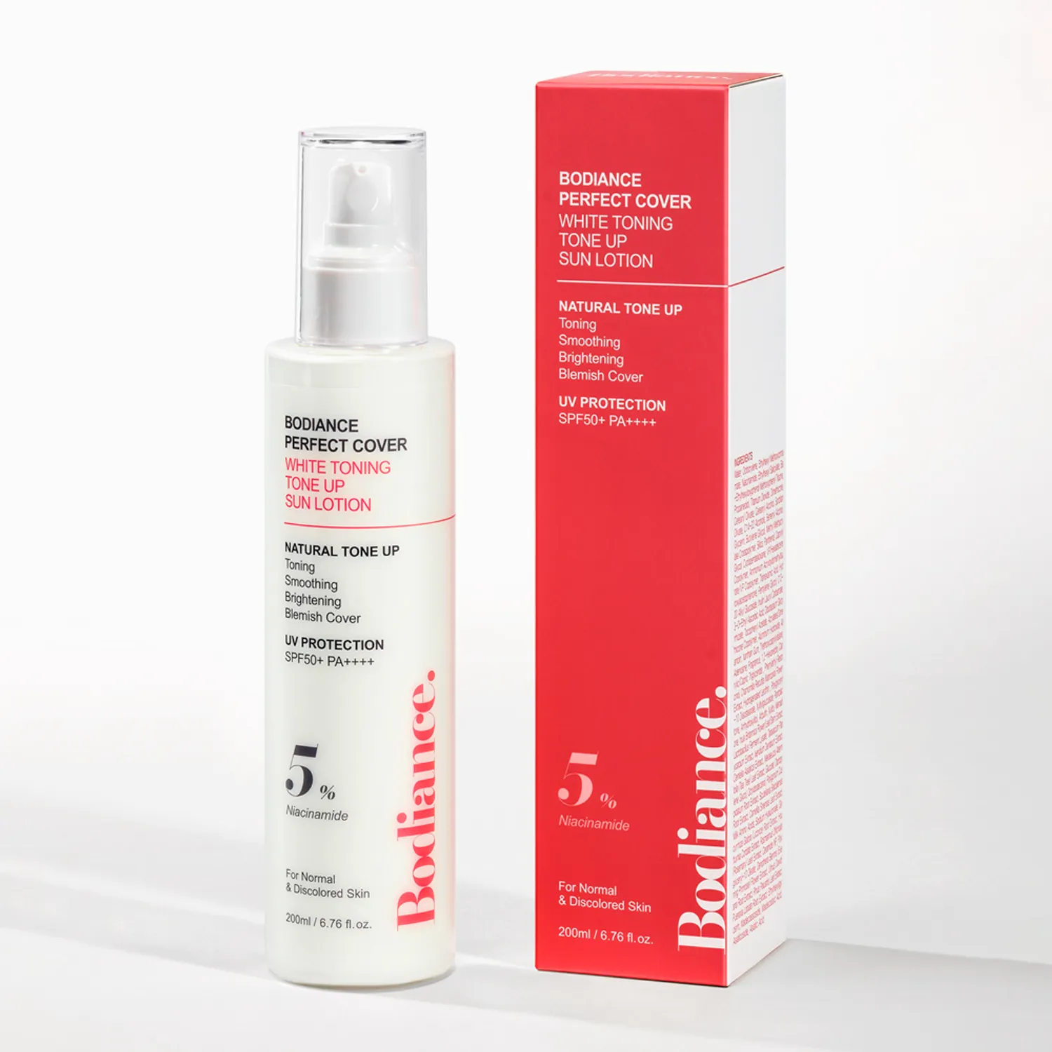 Bodiance Perfect Cover White Toning Tone Up Sun Lotion 200ml