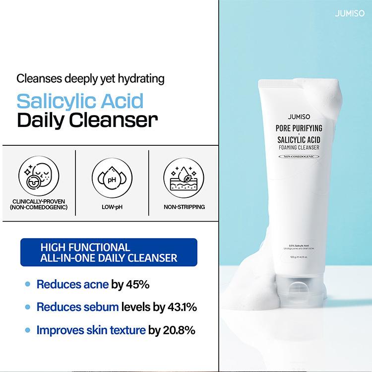 JUMISO Pore Purifying Salicylic Acid Foaming Cleanser 120g Double Set