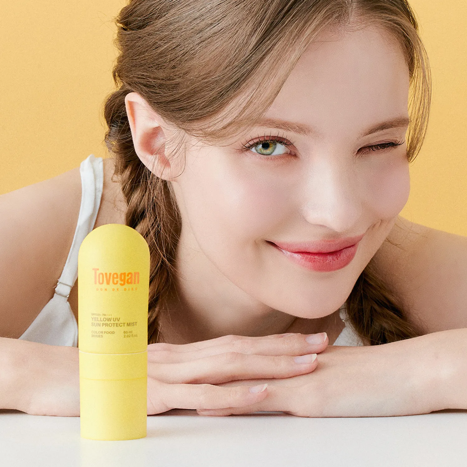Tovegan Color Food Series Yellow UV Sun Protect Mist SPF50+ PA+++ 60ml