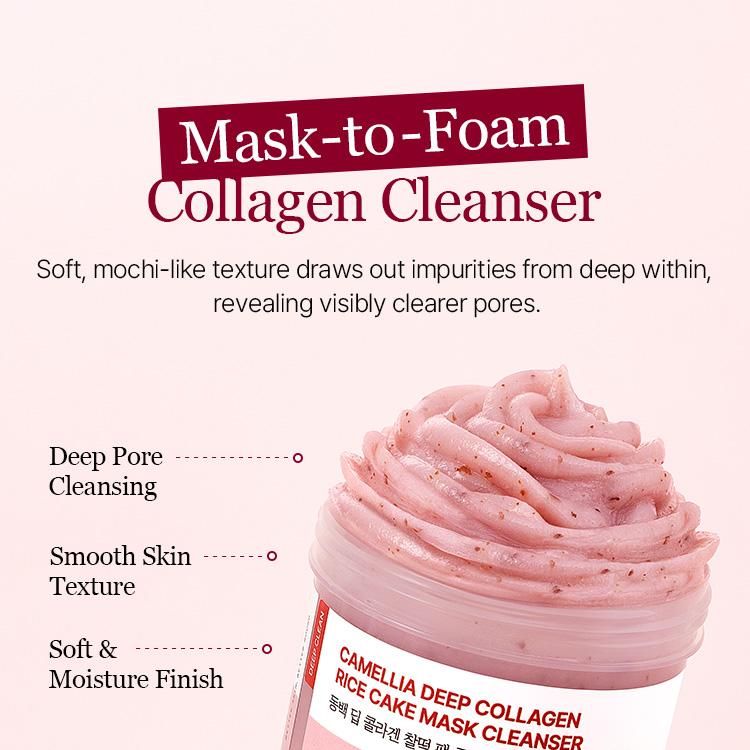 ROUND LAB Camellia Deep Collagen Rice Cake Mask Cleanser 100ml