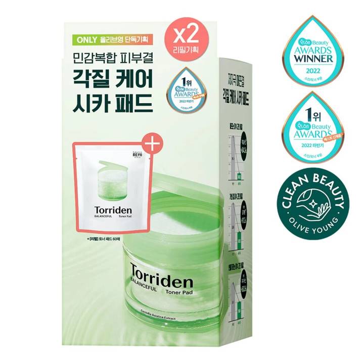 Torriden Balanceful Cica Toner Pad 60P Double Pack (60P+60P Refill)