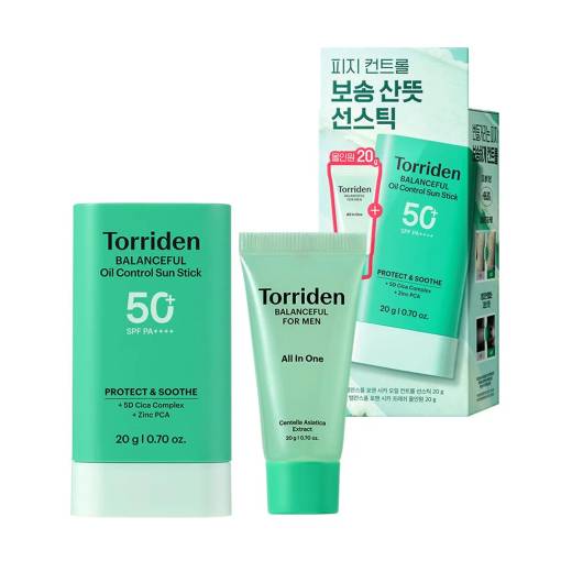 Torriden Balanceful For Men Cica Oil Control Sun Stick Set (+All-In-One 20g)