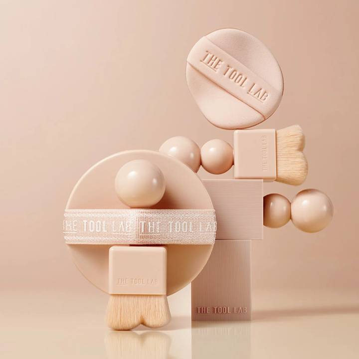 THE TOOL LAB Stamp Skin Fit Cushion #Glow [BRUSH SET]