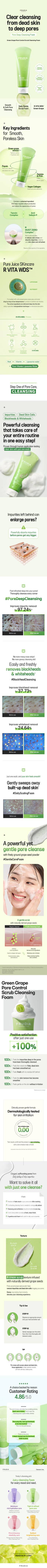 FRUDIA Green Grape Pore Control Scrub Cleansing Foam 145ml