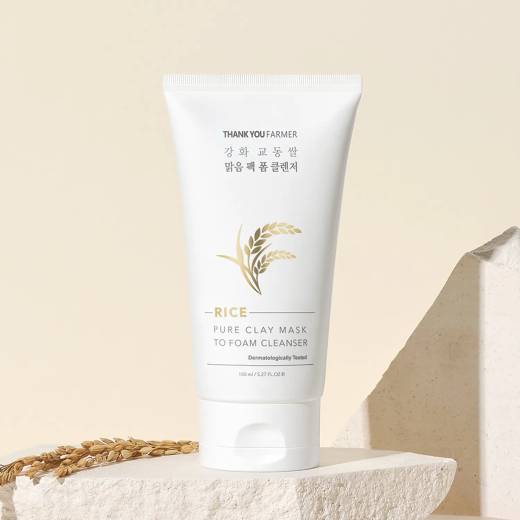 THANK YOU FARMER Rice Pure Clay Mask To Foam Cleanser 150ml