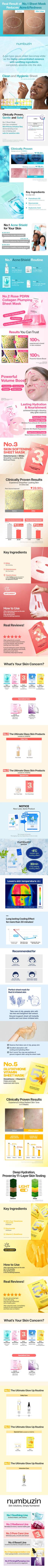 numbuzin No.1–5 Sheet Mask (10 Sheets) [Choose 1]