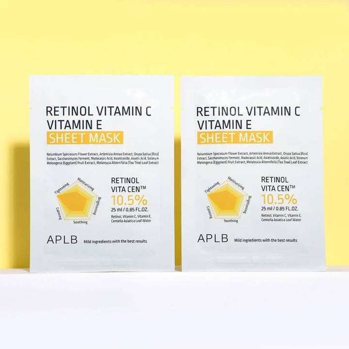 APLB Retinol Vitamin C Vitamin E Sheet Mask 25ml*10ea