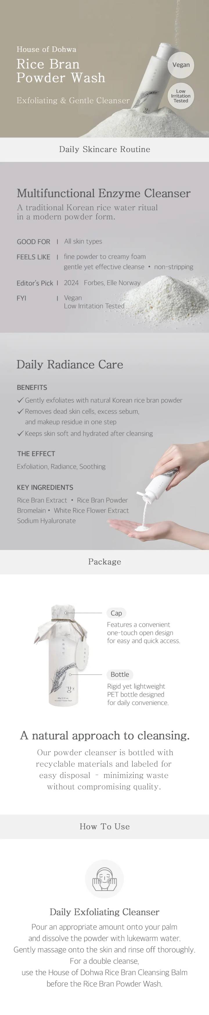 House of Dohwa Rice Bran Powder Wash 60g