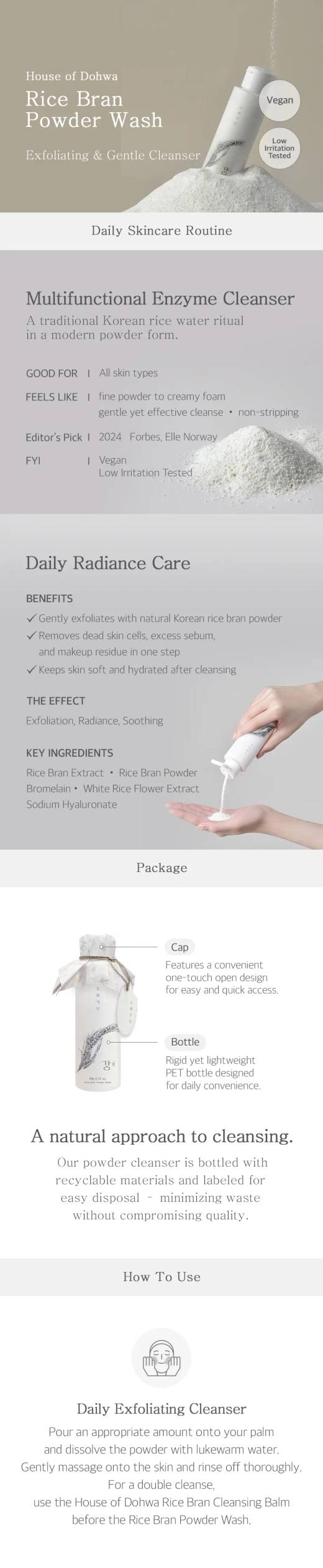 House of Dohwa Rice Bran Powder Wash 60g