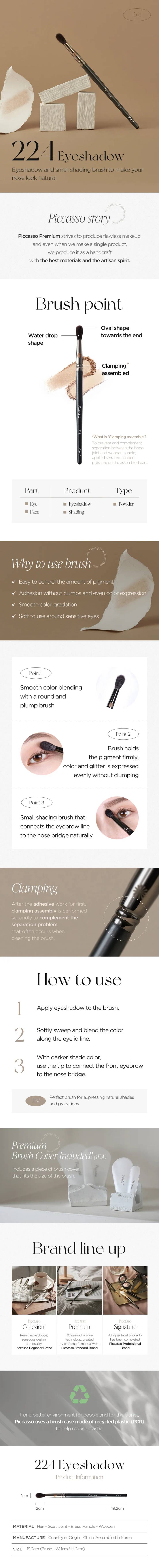 PICCASSO 224 Eyeshadow Brush