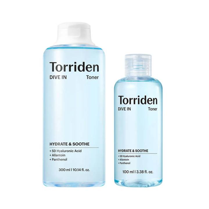 [Upgraded] Torriden Dive In Low Molecular Hyaluronic Acid Toner 300ml Set (+100ml)