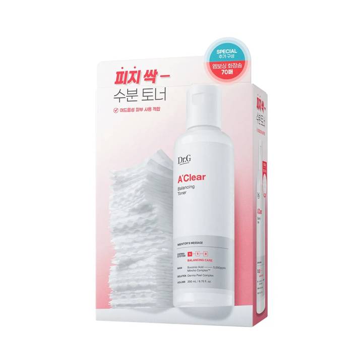 Dr.G A'Clear Balancing Toner 200mL Special Set (+Cotton Pads)