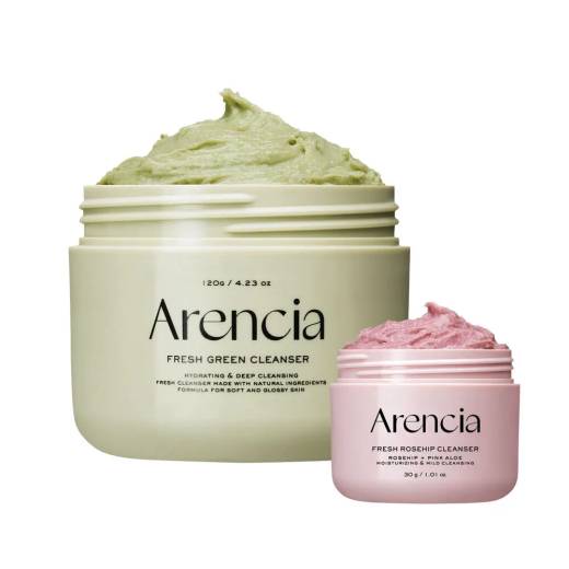 Arencia Fresh Green Cleanser 120g Set (+Rosehip Cleanser 30g)
