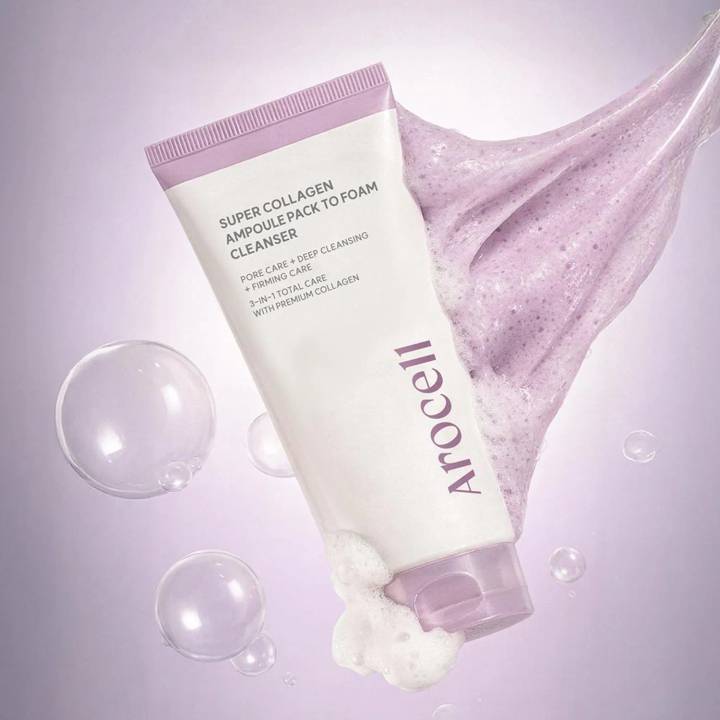 AROCELL Super Collagen Ampoule Pack To Foam Cleanser 120g