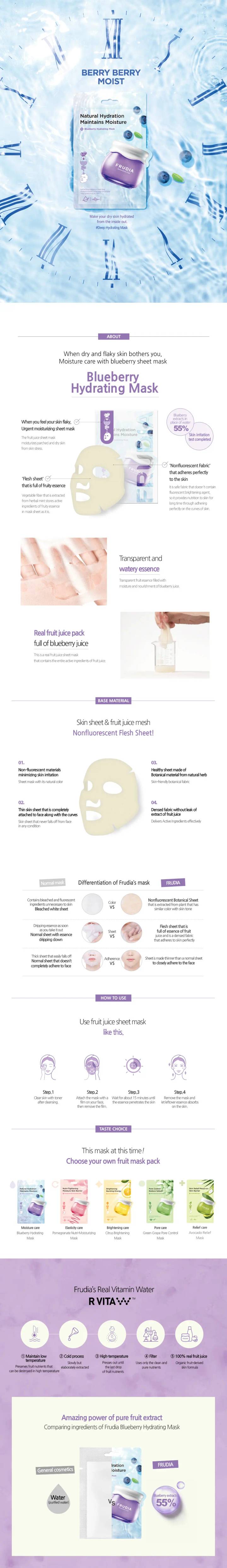 FRUDIA Blueberry Hydrating Mask Sheet (25mlx10ea)