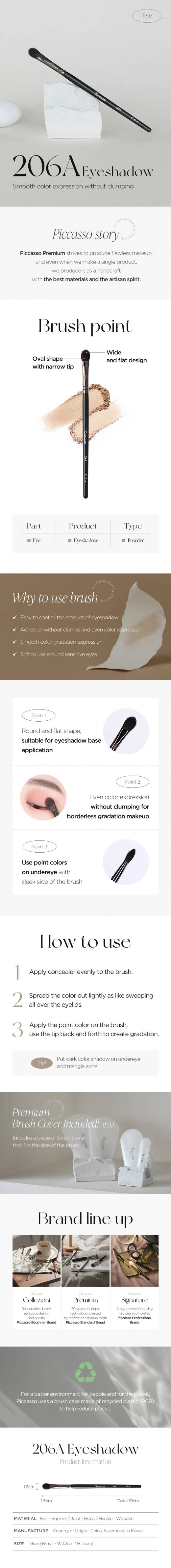 PICCASSO 206A Eyeshadow Brush