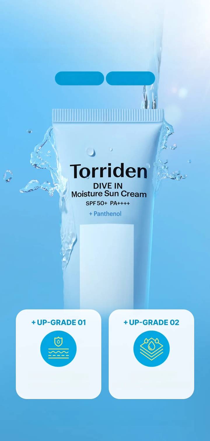 [Upgraded] Torriden Dive In Moisture Sun Cream 60ml 1+1 Special Set (+CELLMAZING Tone up Sun Cream 20ml)