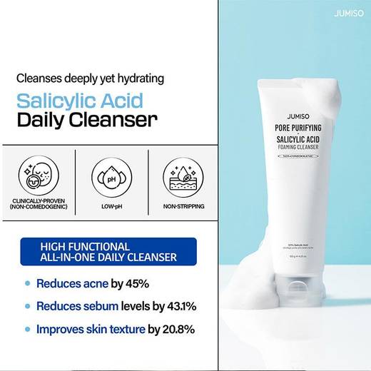JUMISO Pore Purifying Salicylic Acid Foaming Cleanser 120g