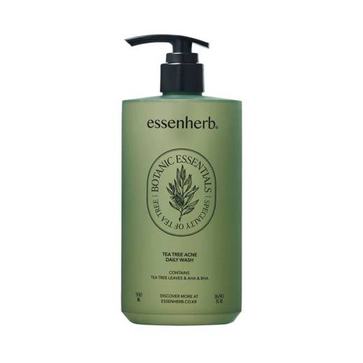 essenHERB Tea Tree Acne Daily Wash 500mL Special Set (+Shower Ball)