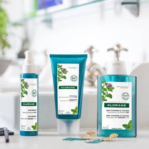 KLORANE Aqua Mint Deep Cleansing Cooling Shampoo 400ml Set (2 Options)