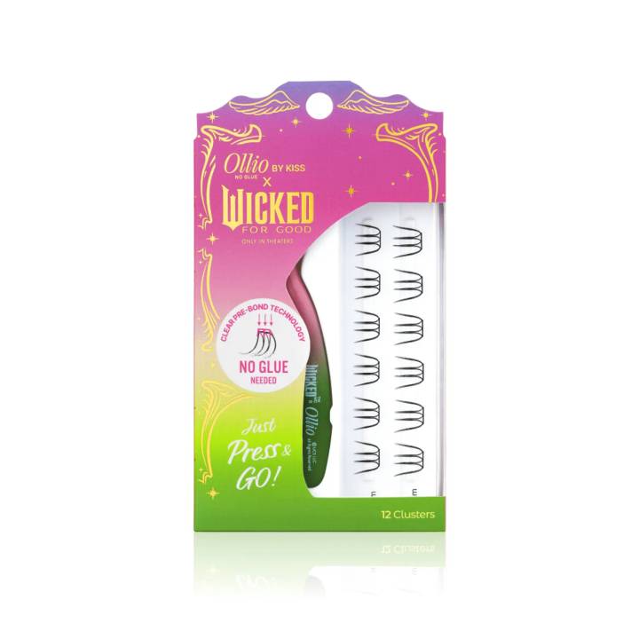 [Wicked Edition] Ollio No Glue Eyelash [KIT] (8/10mm) 12pcs (+Jelly Tip Mini Tweezer)