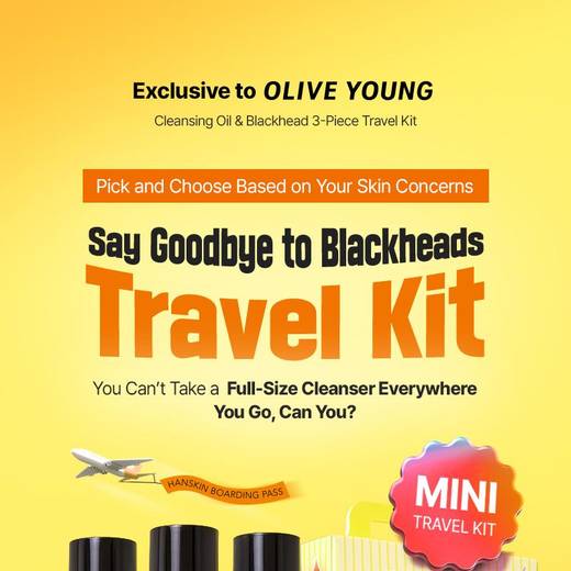HANSKIN Cleansing Oil & Blackhead 3P Travel Kit (AHA 30ml+BHA 30ml+PHA 30ml)