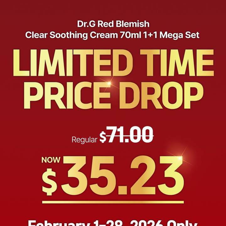Dr.G Red Blemish Clear Soothing Cream 70ml Set (+50ml+Sun Cream 10ml+Mask Sheet 1ea)