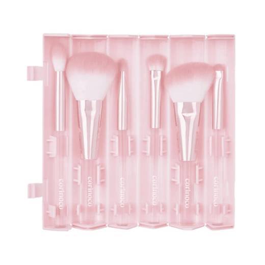 CORINGCO Pink Roll Makeup Brush Set