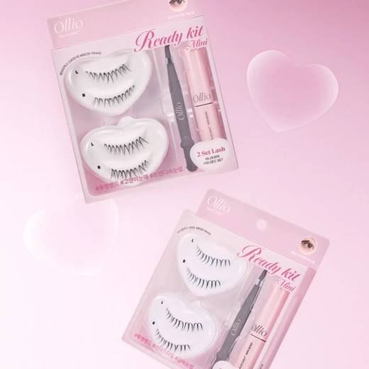 Ollio Falscara Eyelash [Ready KIT] 16pcs (+Mini Bond, Tweezer)