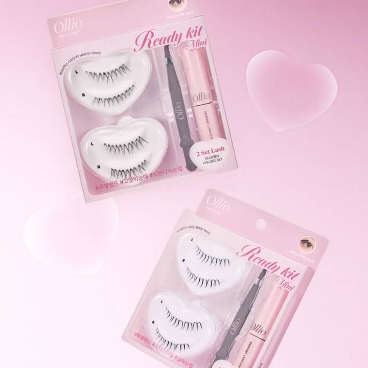 Ollio Falscara Eyelash [Ready KIT] 16pcs (+Mini Bond, Tweezer)