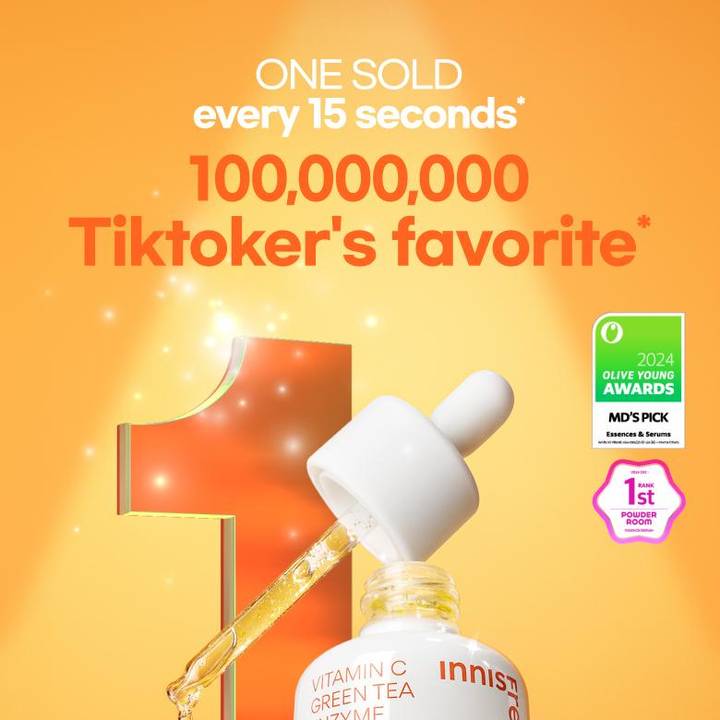 [DDoongshiba EDITION] INNISFREE Vitamin C Green Tea Enzyme Brightening Serum 30ml Double Pack (+DDoongshiba Keycap)