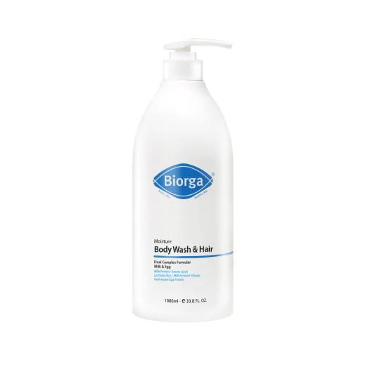 BIORGA Moisture Body Wash & Hair 1000ml Set (+Milk Amino Acids Cream 15ml)