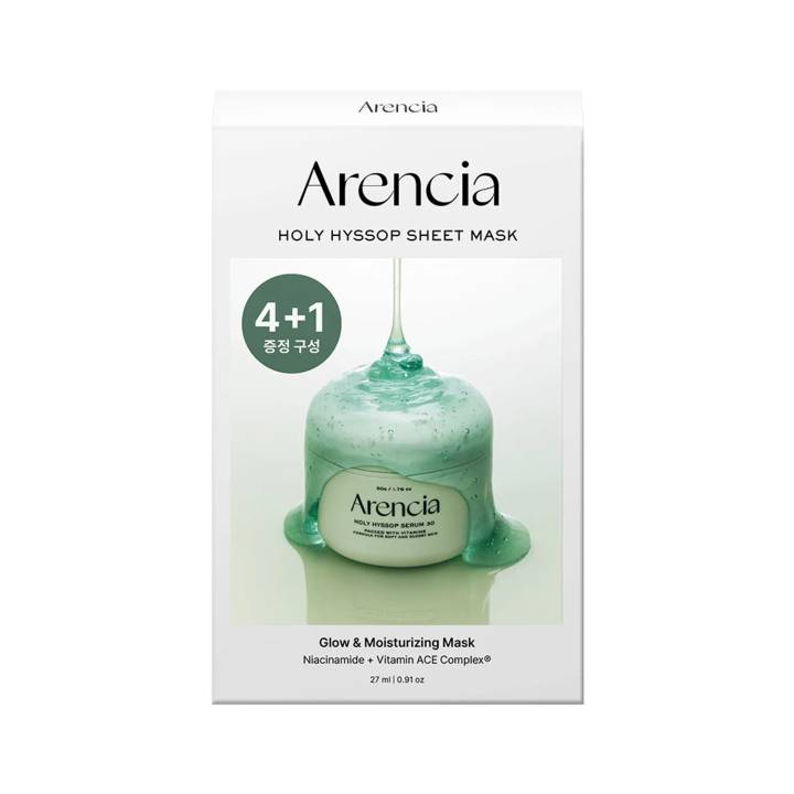 Arencia Holy Hyssop Sheet Mask 4ea Set (+1ea)