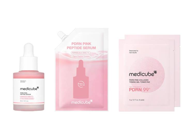 medicube PDRN Pink Peptide Ampoule 30ml Refill Set (+Refill Pack 50ml+Gel Pads 2P(2ea))