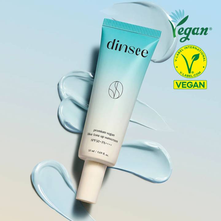 Dinsee Premium Vegan Blue Tone Up Sun Cream 50ml Set (+20ml)