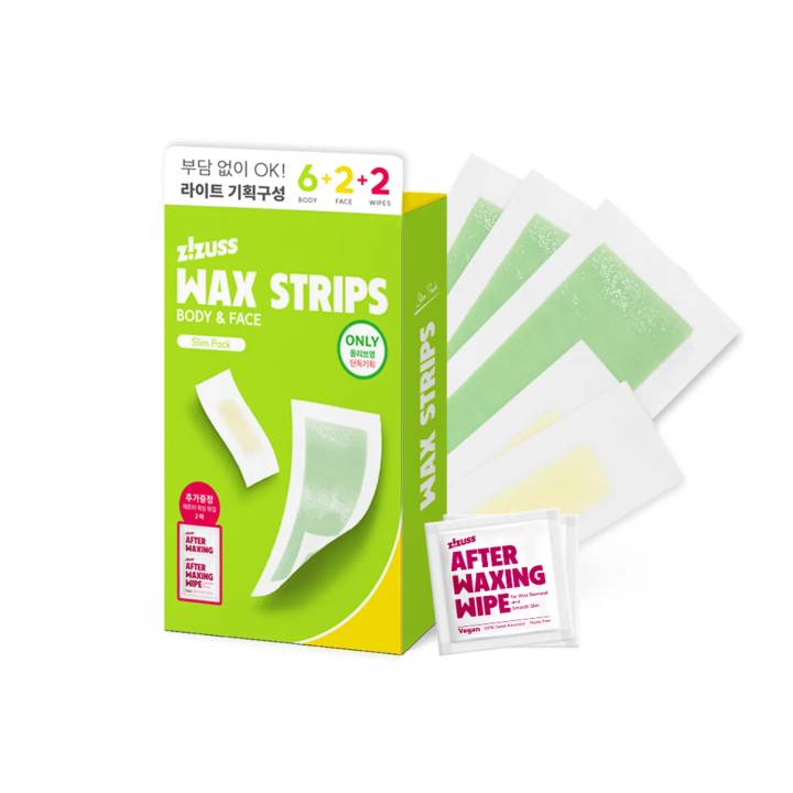 zizuss Wax Strips Slim Pack Special Kit (Body 6ea+Face 2ea+Oil Wipes 2ea)