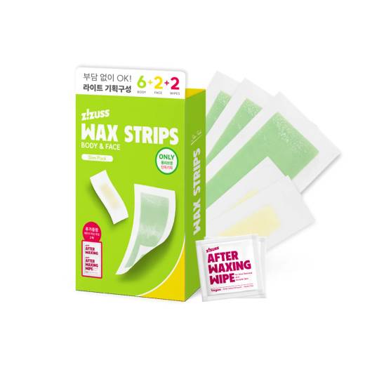 zizuss Wax Strips Slim Pack Special Kit (Body 6ea+Face 2ea+Oil Wipes 2ea)
