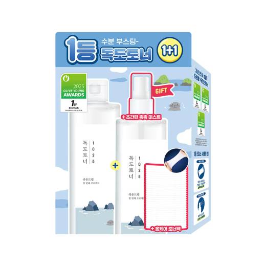 ROUND LAB 1025 Dokdo Toner 300ml 1+1 Special Set (+Skin Pad 30P)