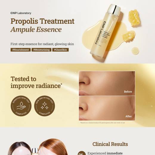 CNP Propolis Treatment Ampule Essence 300ml Set (+Cotton Pad 190P)
